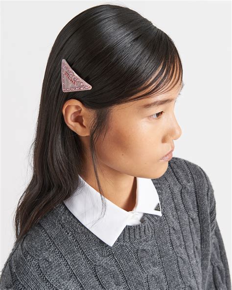 prada hair clip pink|prada crystal headband.